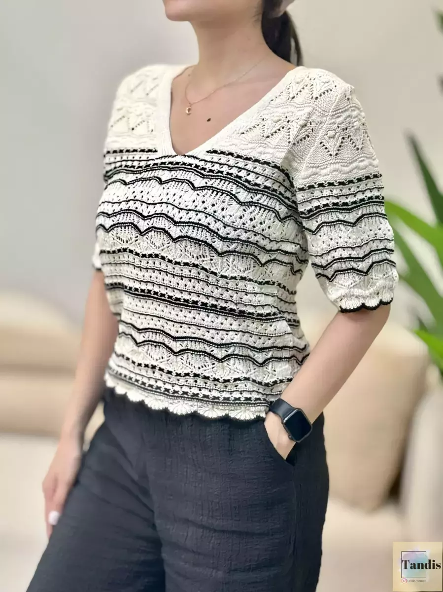 مکرومه شیری طرح مشکی ریز