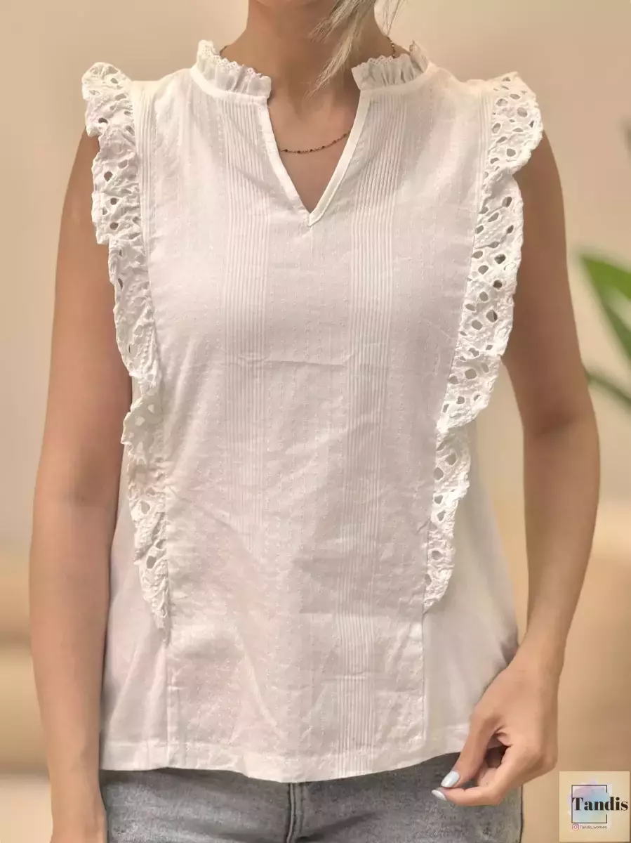 تاپ چین دار خامه دوزی (3رنگ)