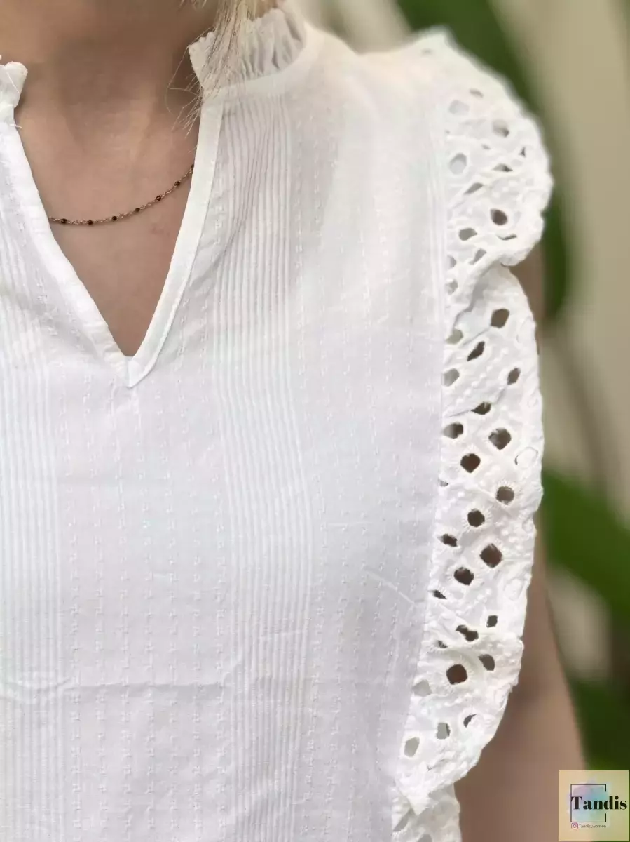 تاپ چین دار خامه دوزی (3رنگ)