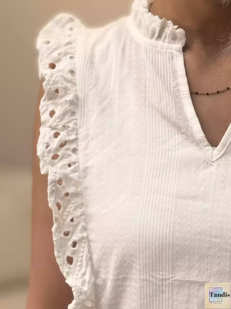 تاپ چین دار خامه دوزی (3رنگ)