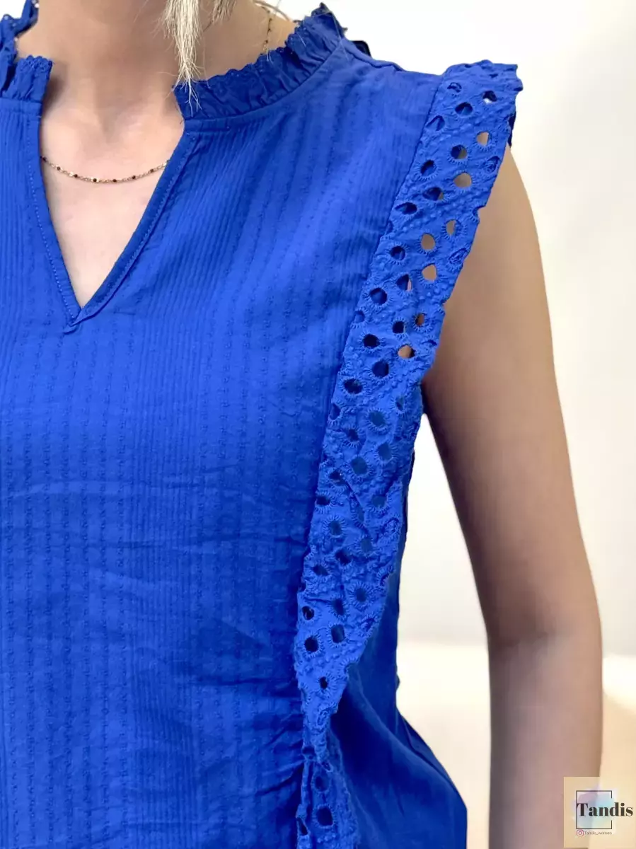 تاپ چین دار خامه دوزی (3رنگ)