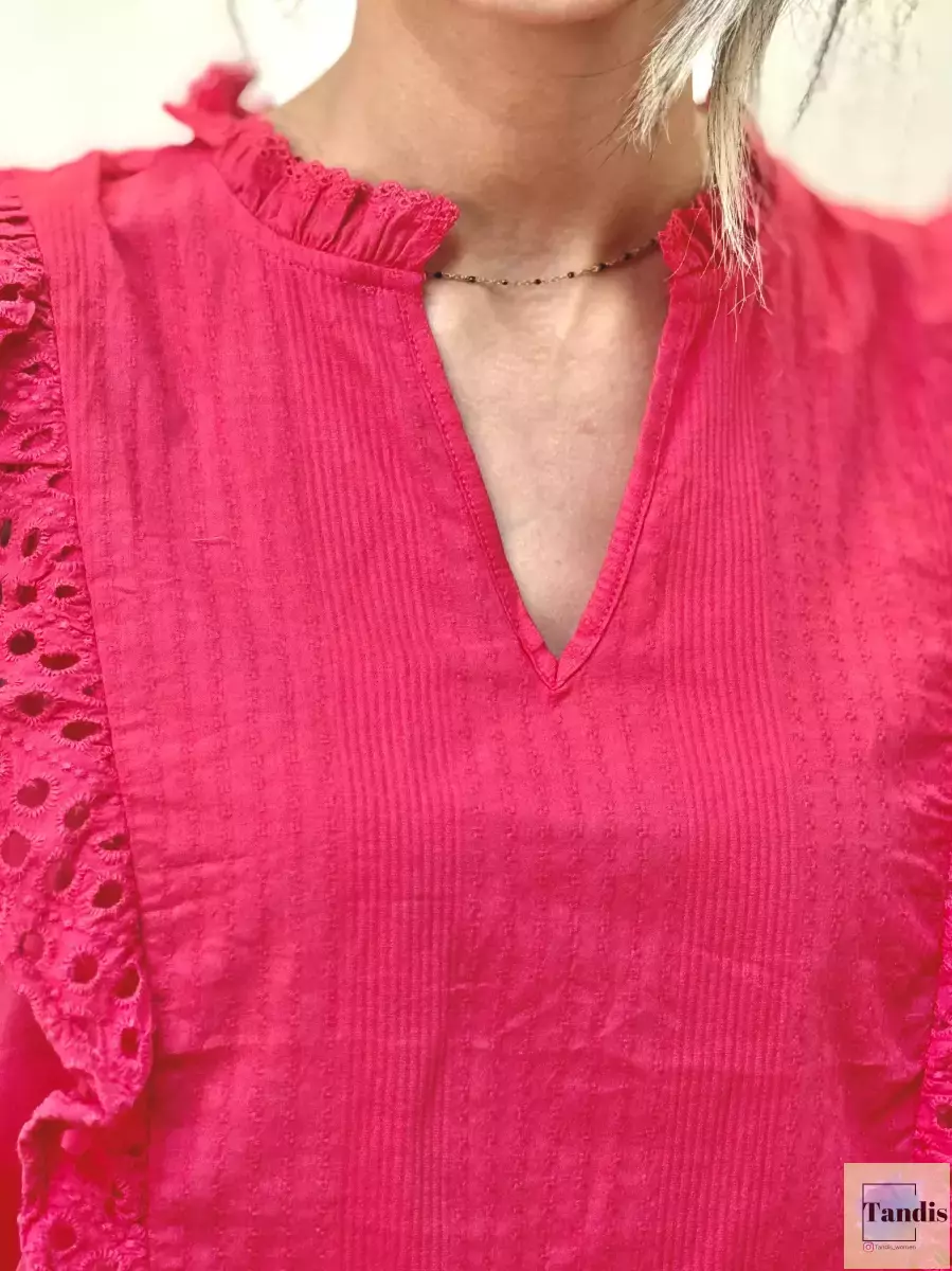 تاپ چین دار خامه دوزی (3رنگ)