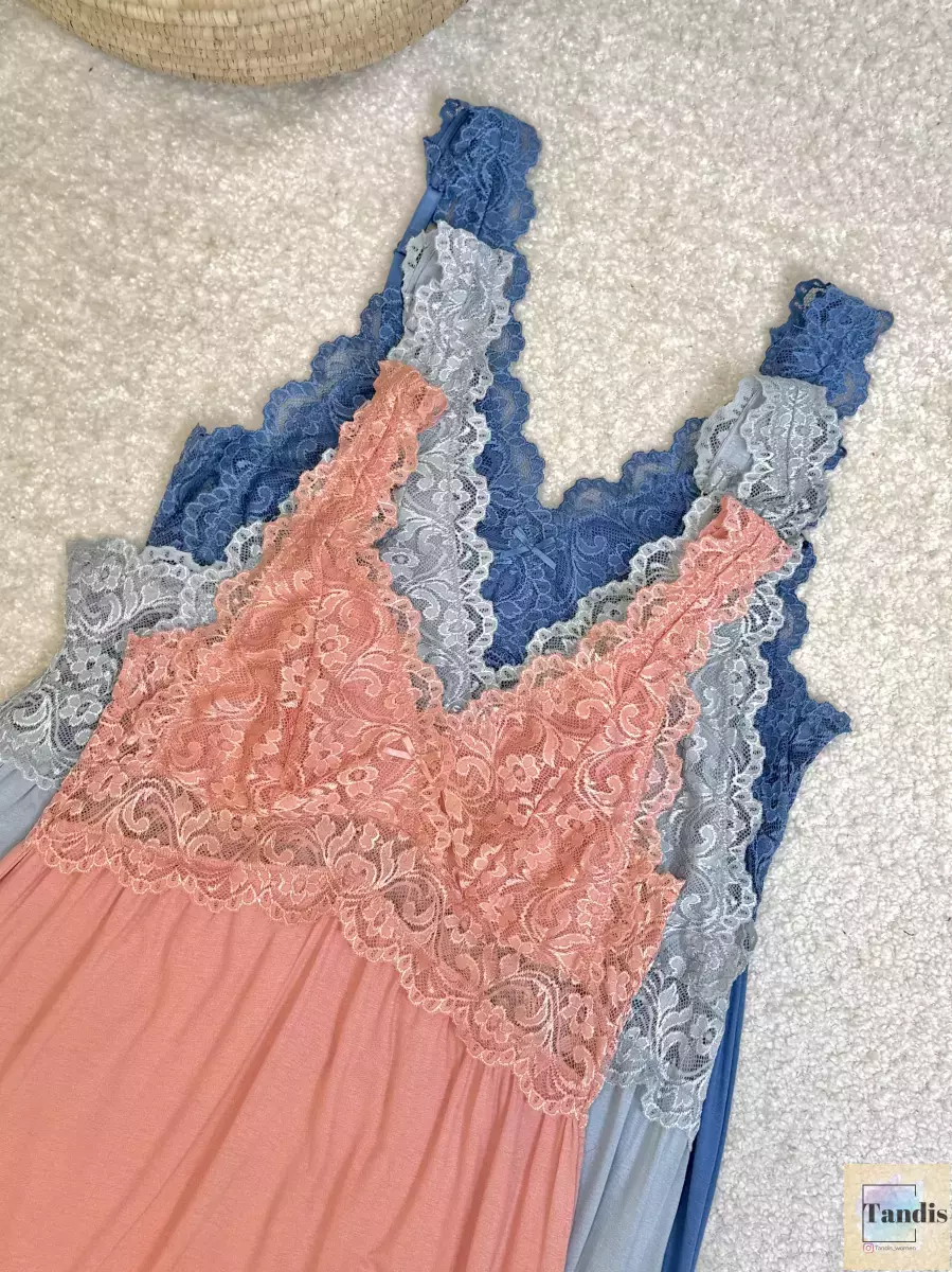 پیراهن خواب گیپور دار (3رنگ)