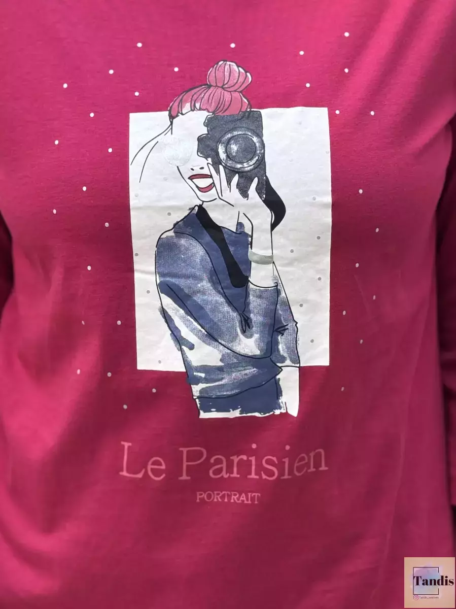 تیشرت آستین بلند(طرح دختر)2رنگ