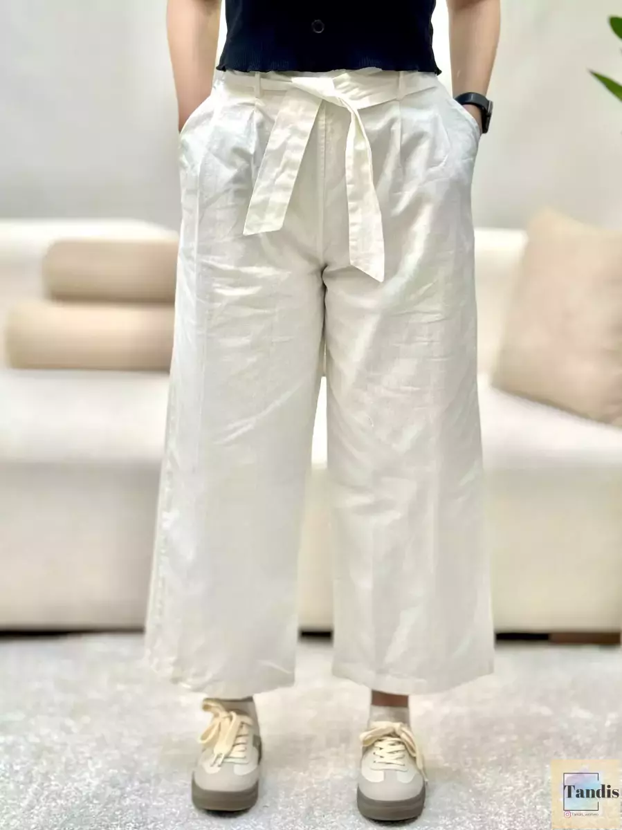 ست شومیز شلوار لینن شیری و سبز