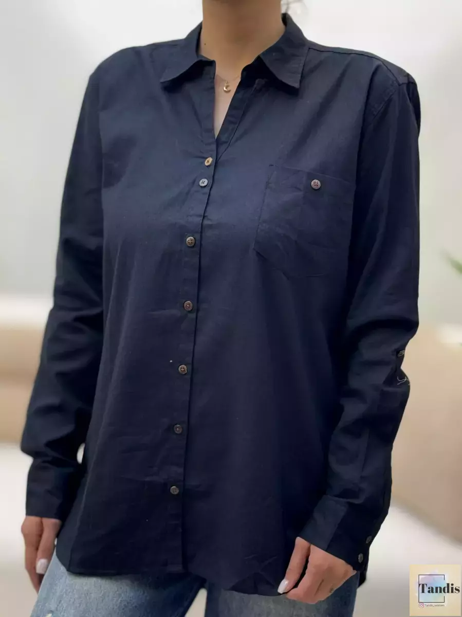 شومیز لینن یقه هفت (رنگبندی)