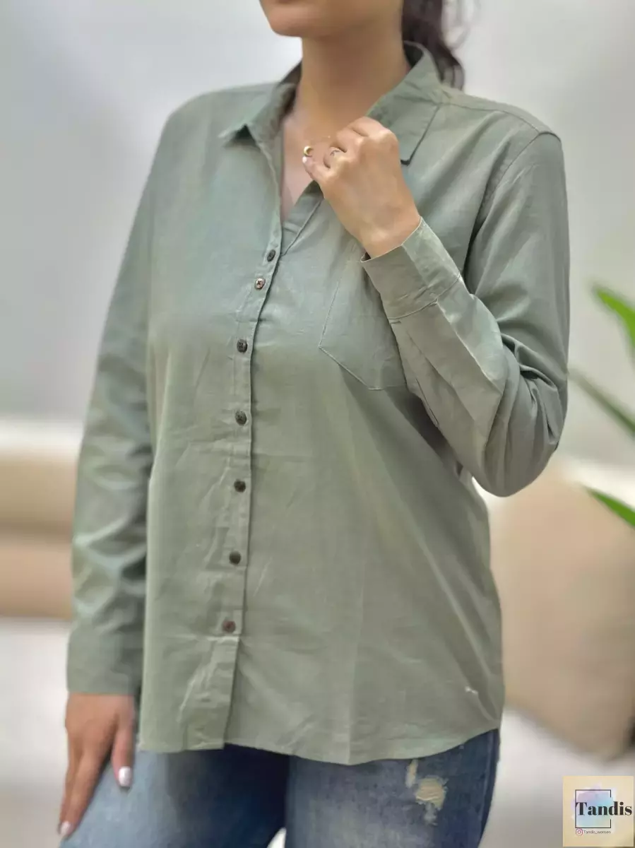 شومیز لینن یقه هفت (رنگبندی)