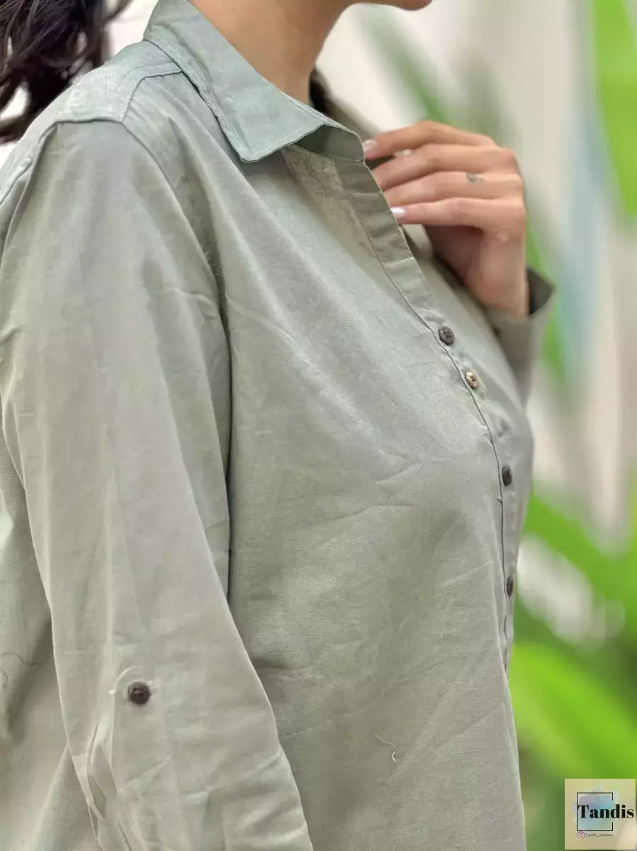 شومیز لینن یقه هفت (رنگبندی)