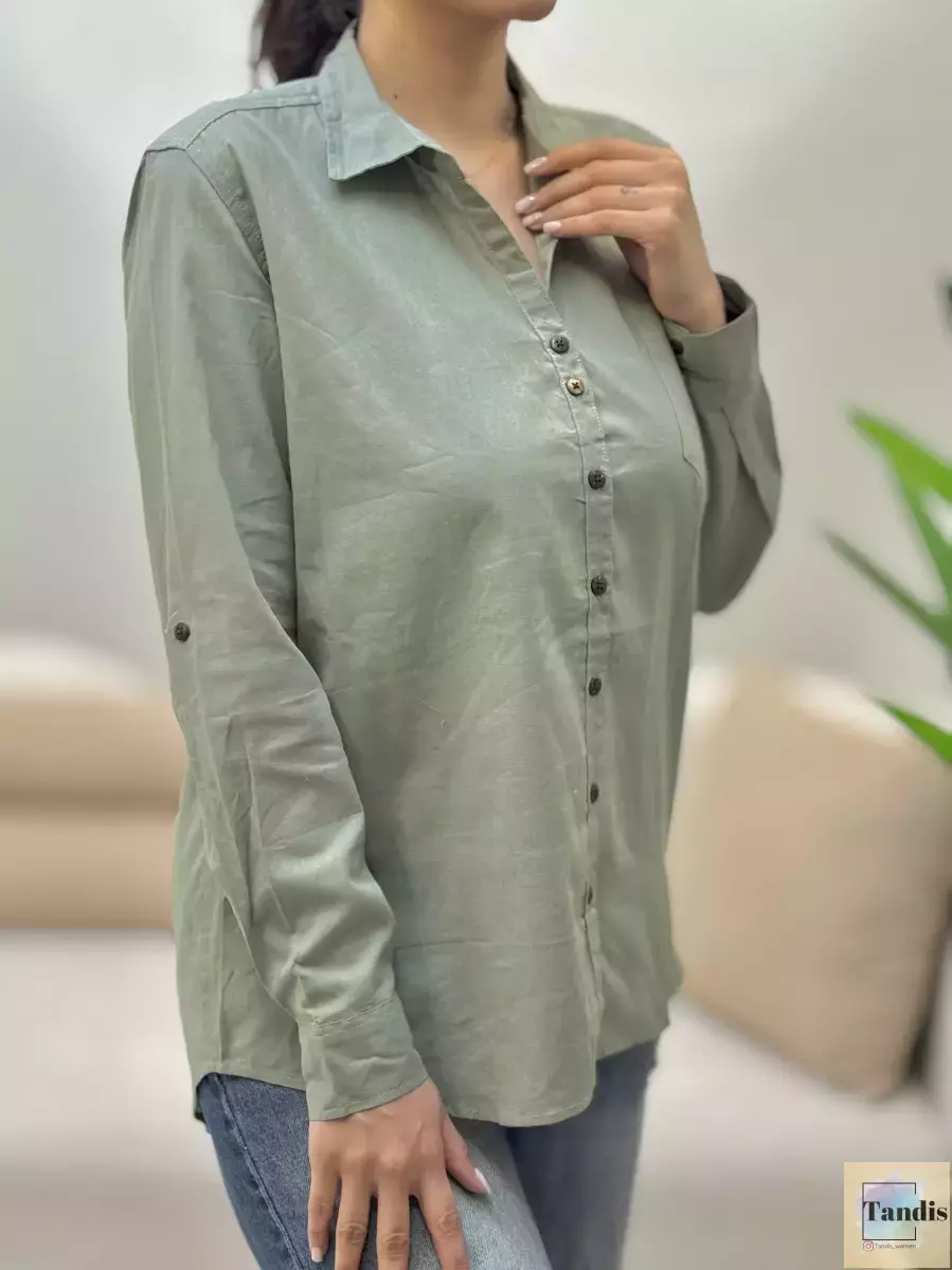 شومیز لینن یقه هفت (رنگبندی)