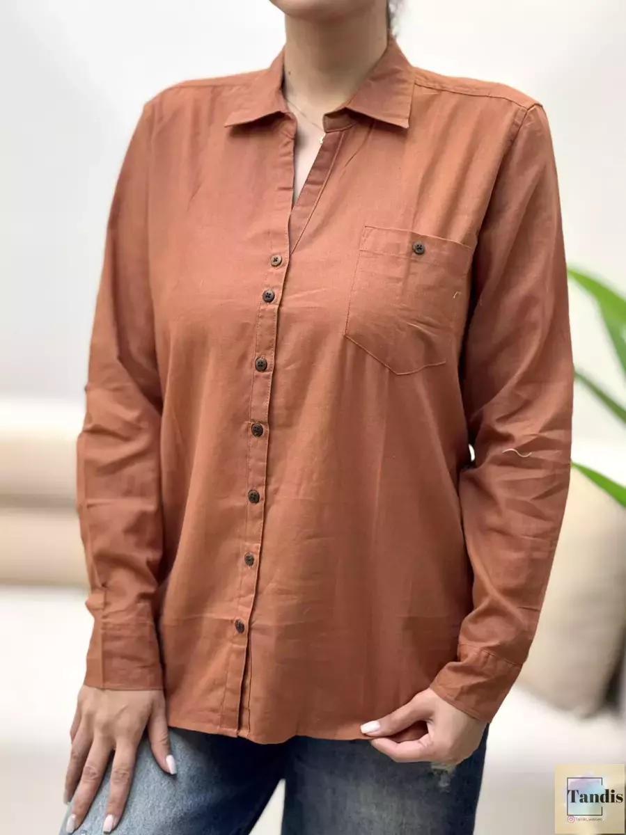 شومیز لینن یقه هفت (رنگبندی)