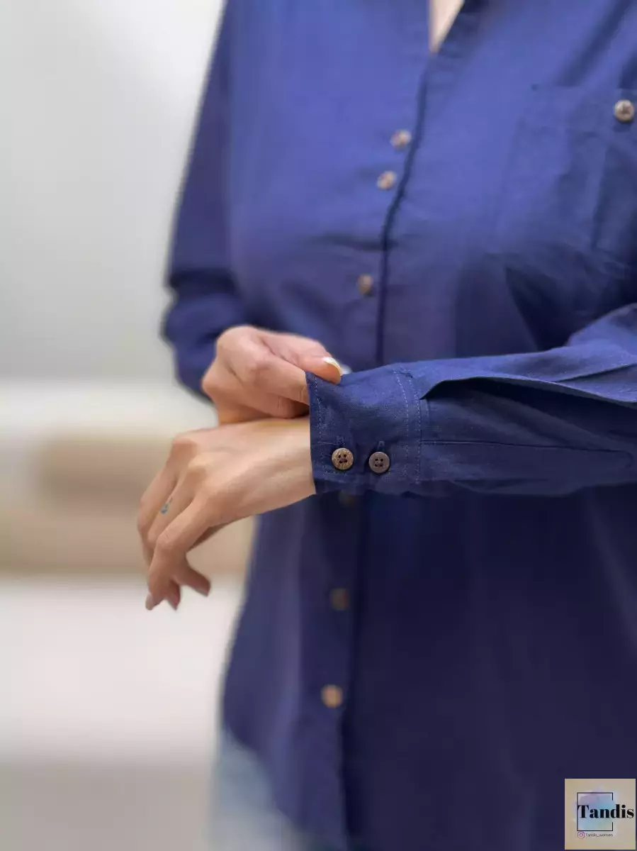 شومیز لینن یقه هفت (رنگبندی)