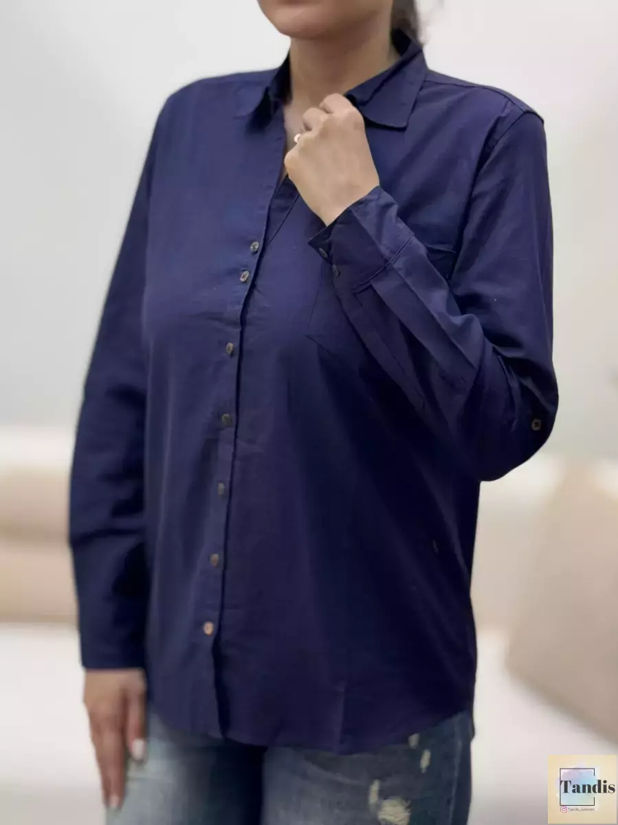 شومیز لینن یقه هفت (رنگبندی)