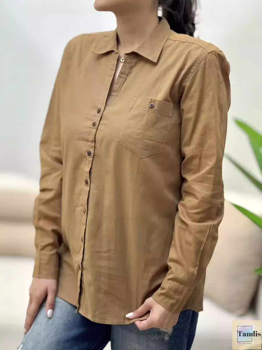 شومیز لینن یقه هفت (رنگبندی)