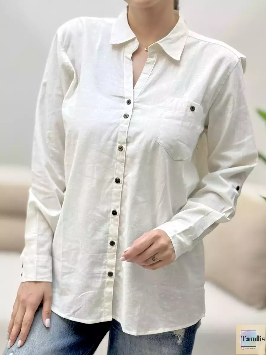 شومیز لینن یقه هفت (رنگبندی)