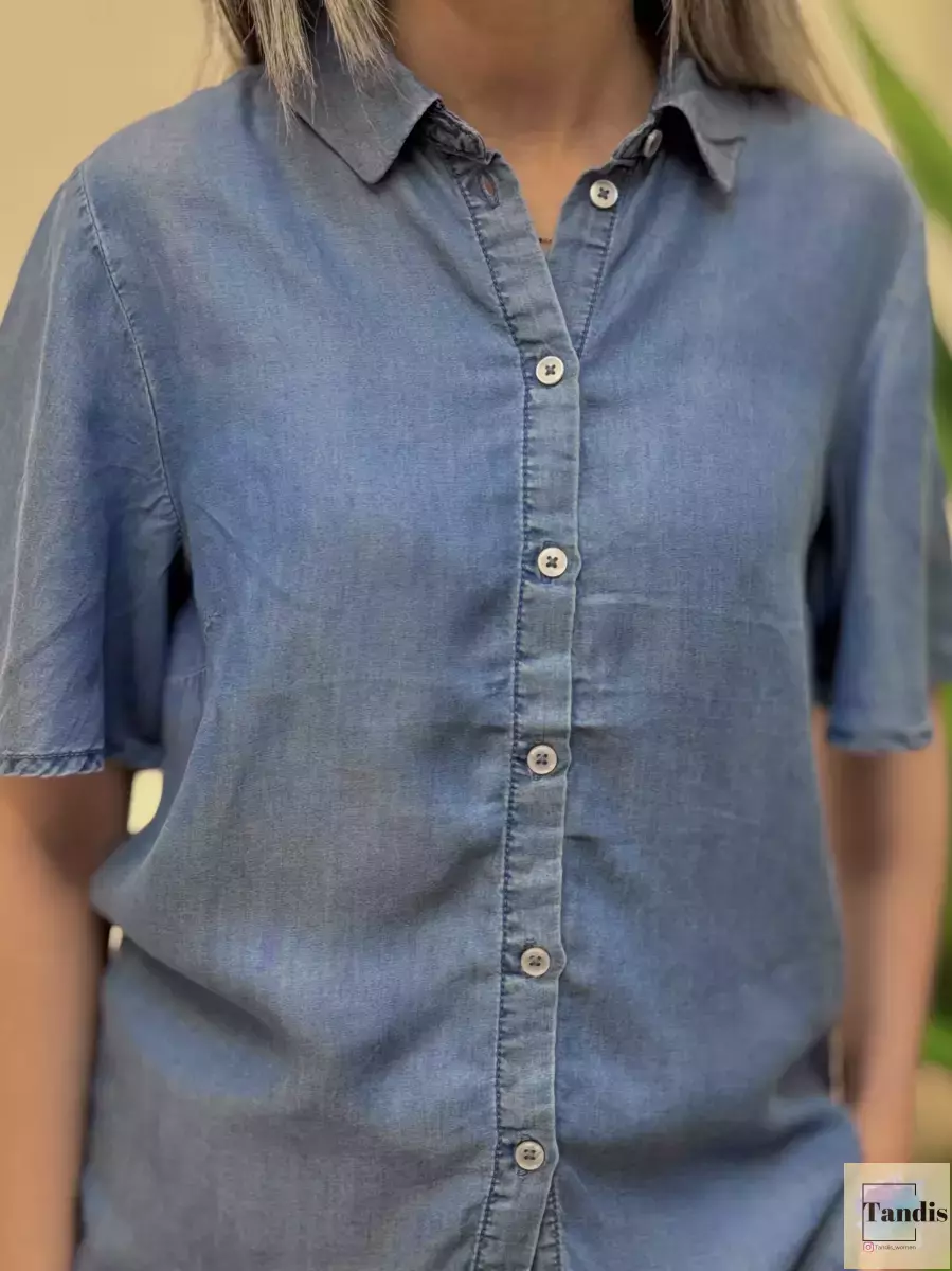 شومیز جین آستین کوتاه