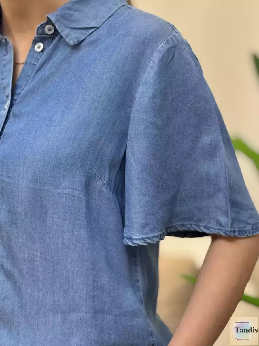 شومیز جین آستین کوتاه