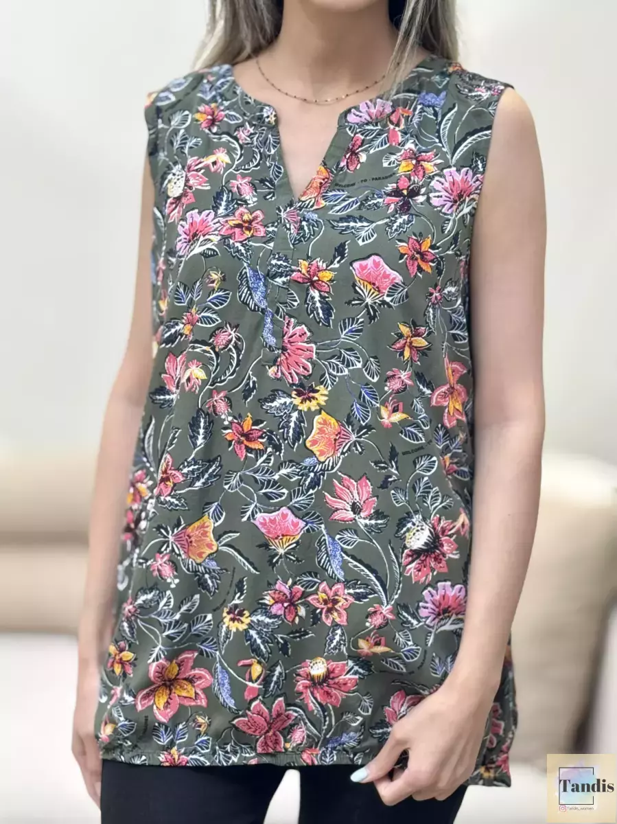 تاپ گلدار (پایین کش دار)