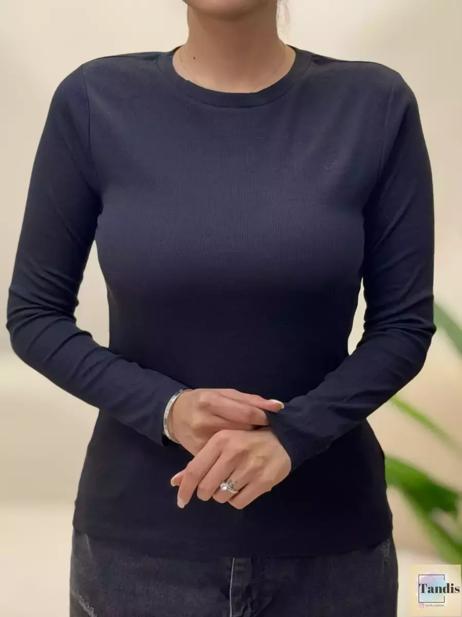 تیشرت آستین بلند کبریتی یقه گرد