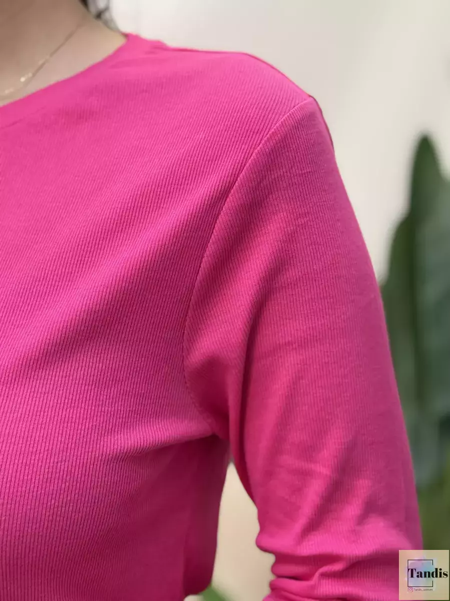 تیشرت آستین بلند کبریتی یقه گرد