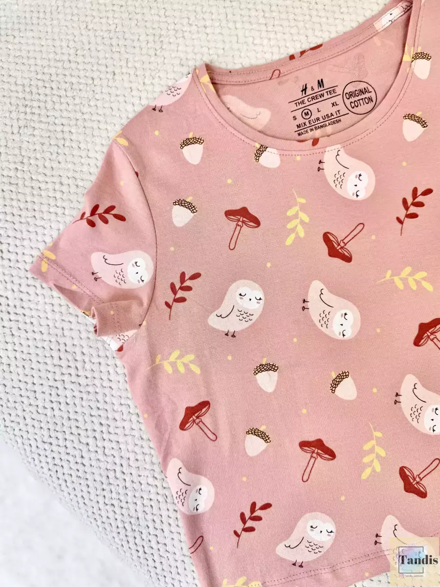 تیشرت کراپ حراجی (صورتی/طوسی)