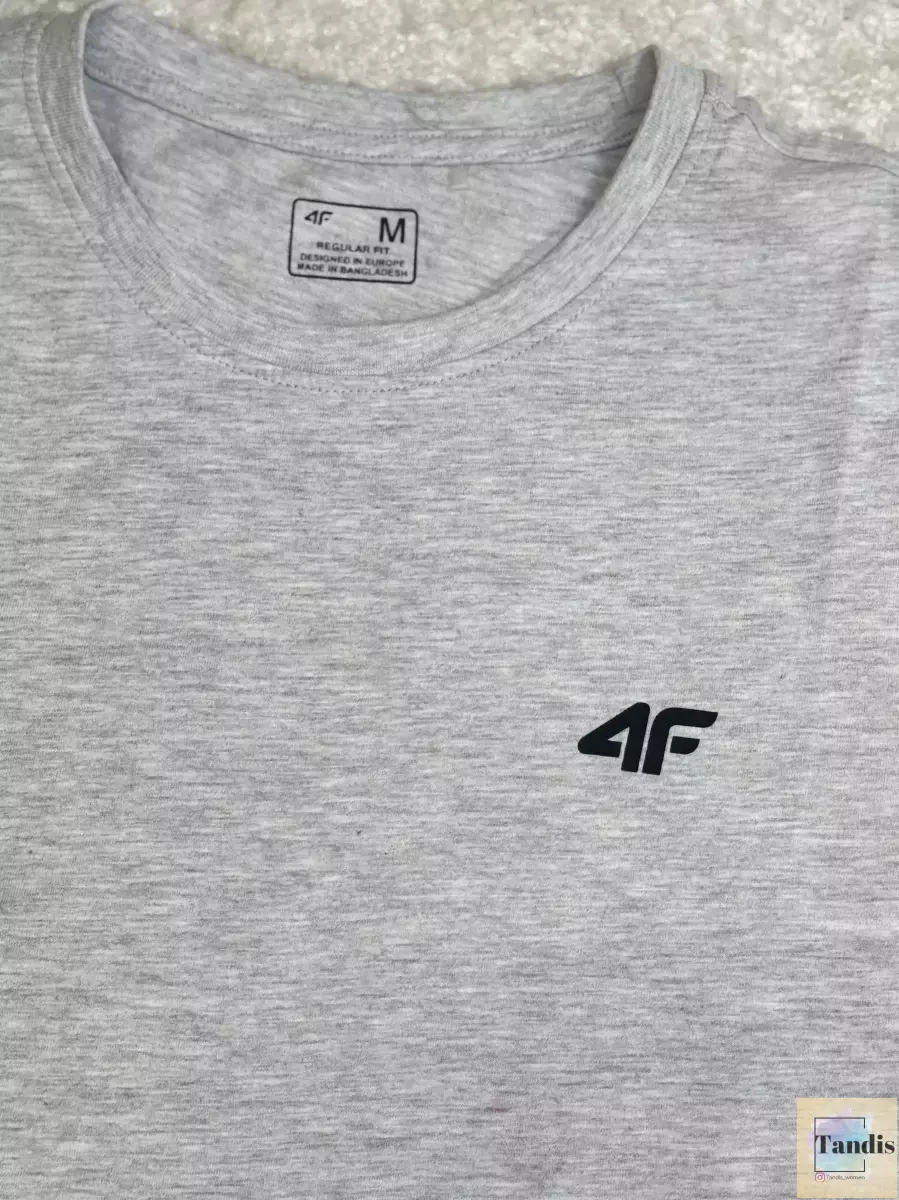 تیشرت مردانه 4f)سفید و طوسی