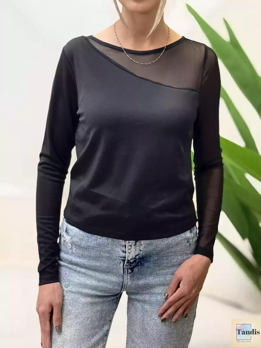 تیشرت آستین بلند توردار