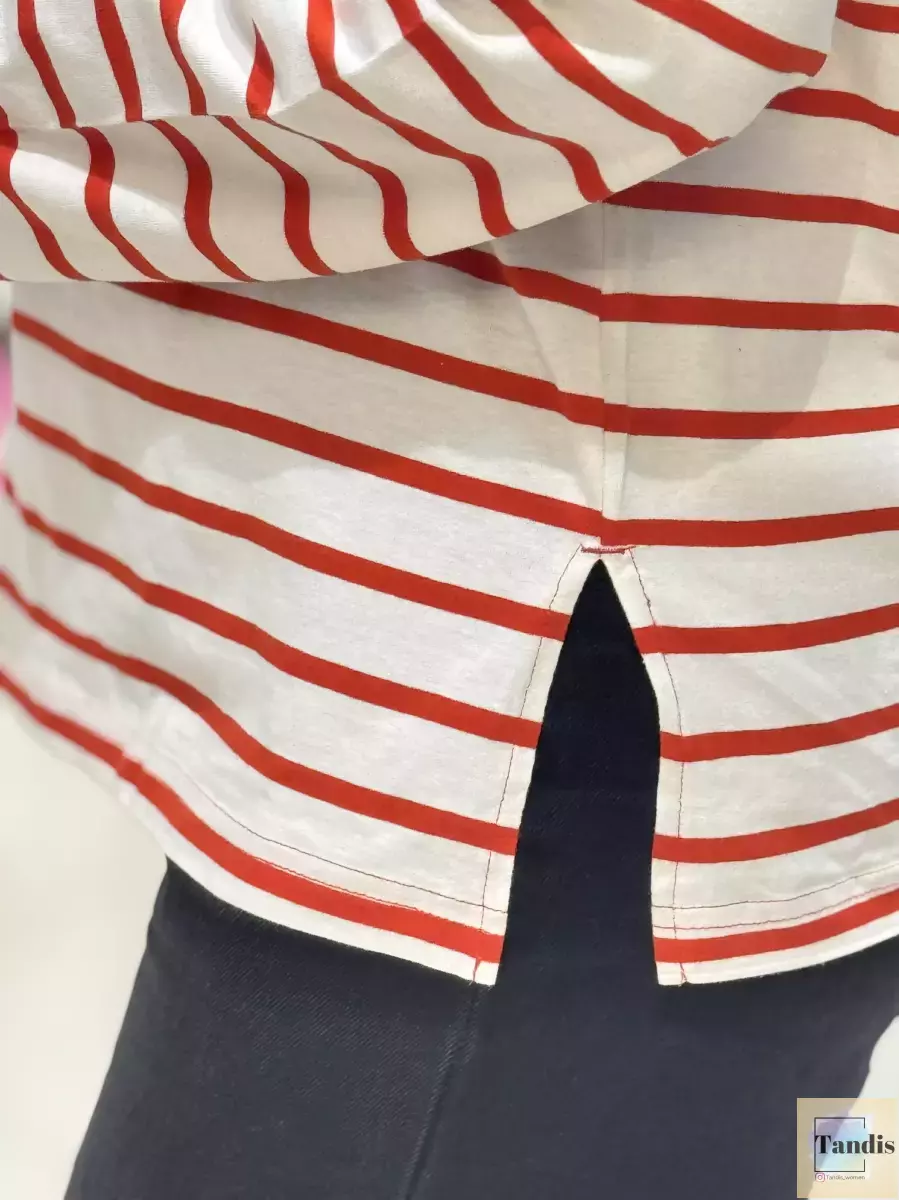 بلوز آستین بلند h&m (قرمز/مشکی)