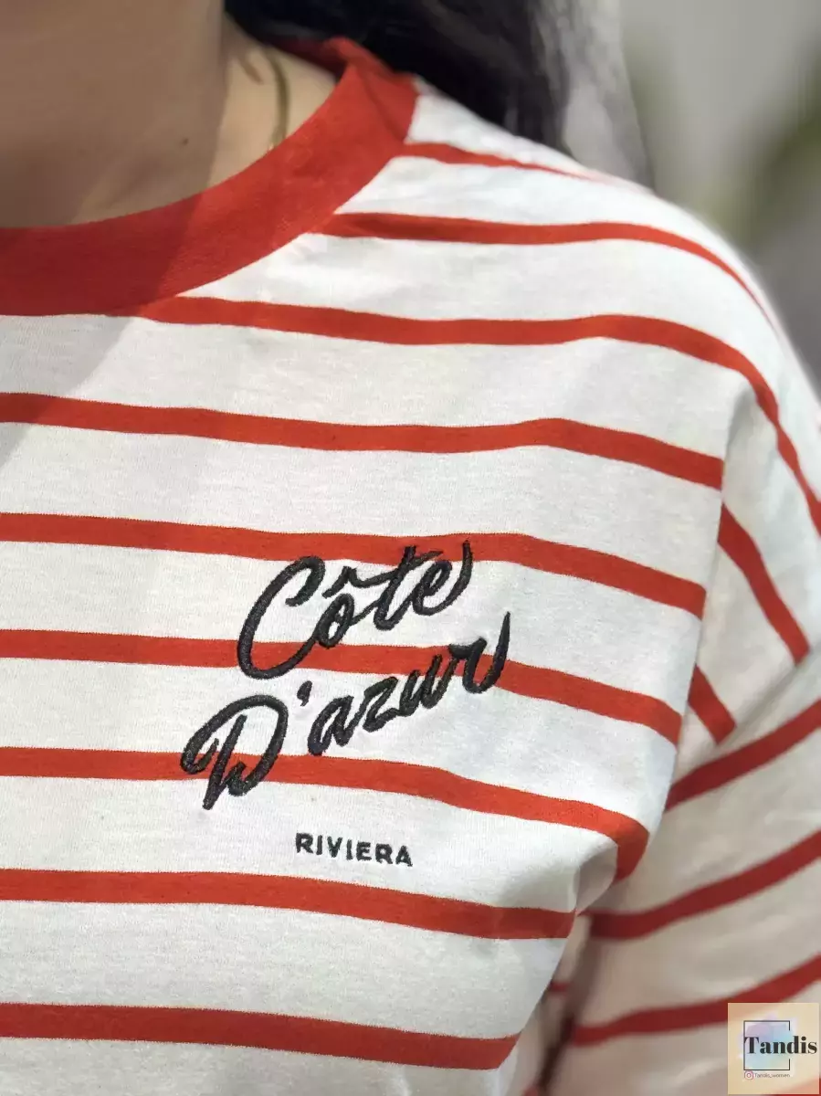 بلوز آستین بلند h&m (قرمز/مشکی)