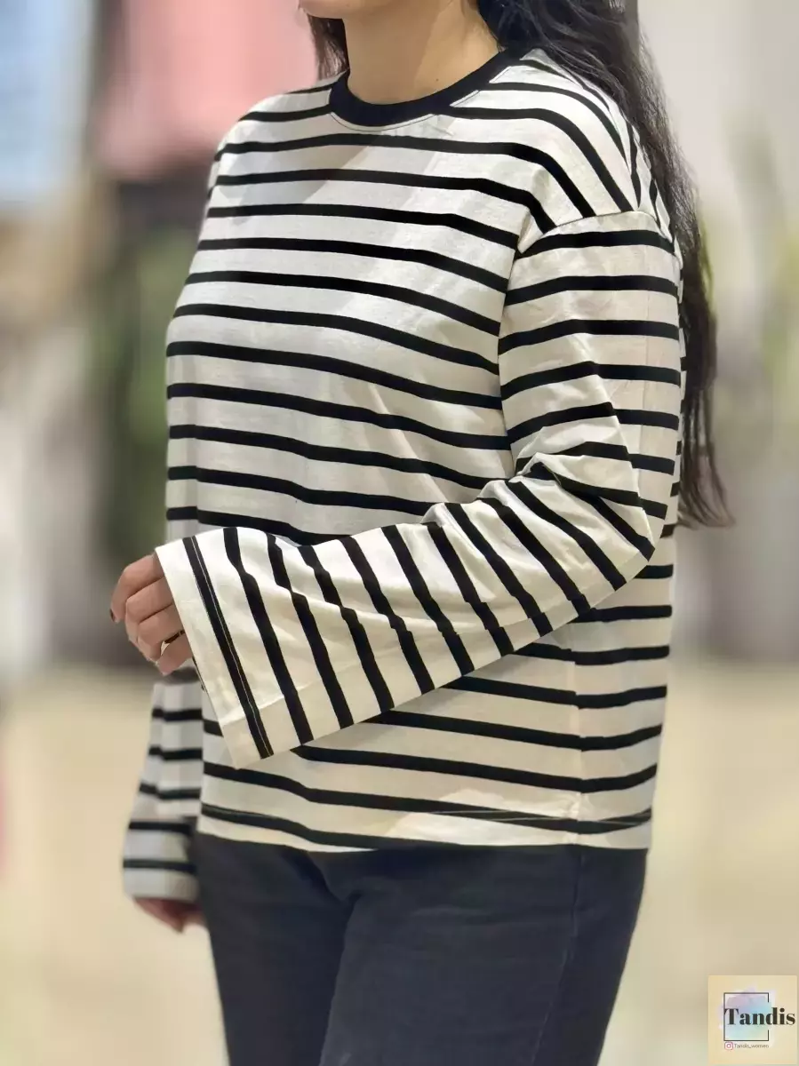 بلوز آستین بلند h&m (قرمز/مشکی)