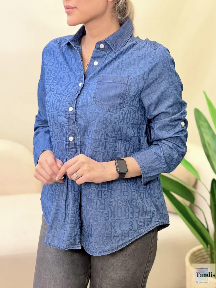 شومیز جین (آبی تیره -آبی روشن)