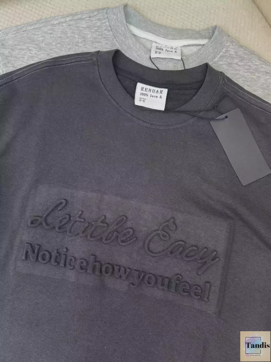 تیشرت مردانه جلو برجسته (مشکی-طوسی)