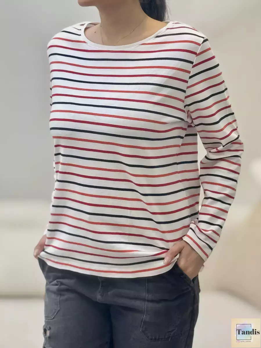 بلوز آستین بلند راه راه (3رنگ)