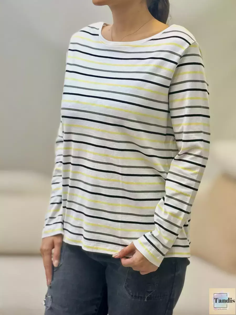 بلوز آستین بلند راه راه (3رنگ)