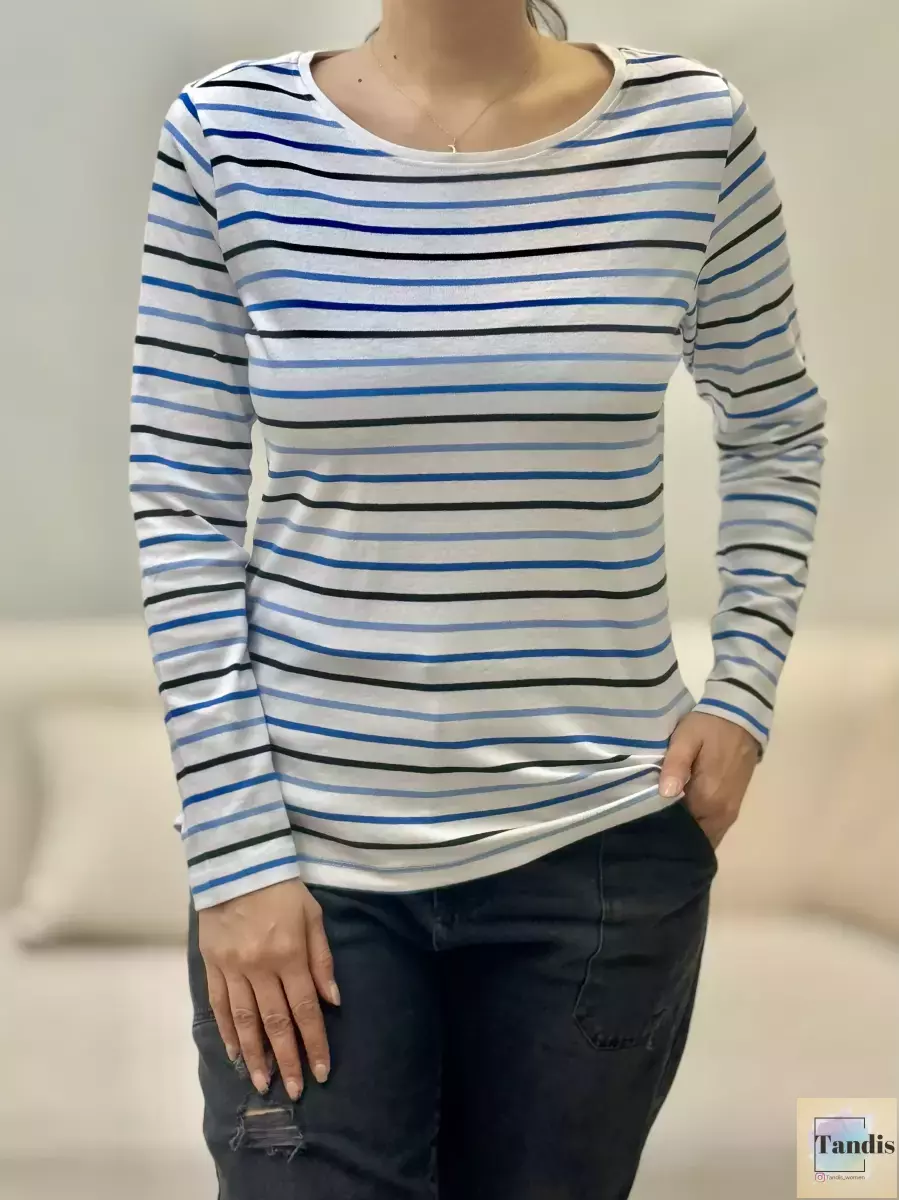 بلوز آستین بلند راه راه (3رنگ)