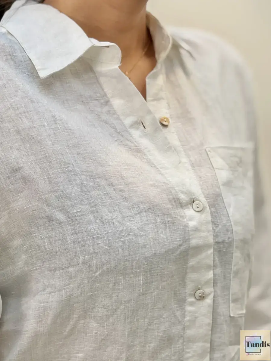 شومیز سفید لینن olsen