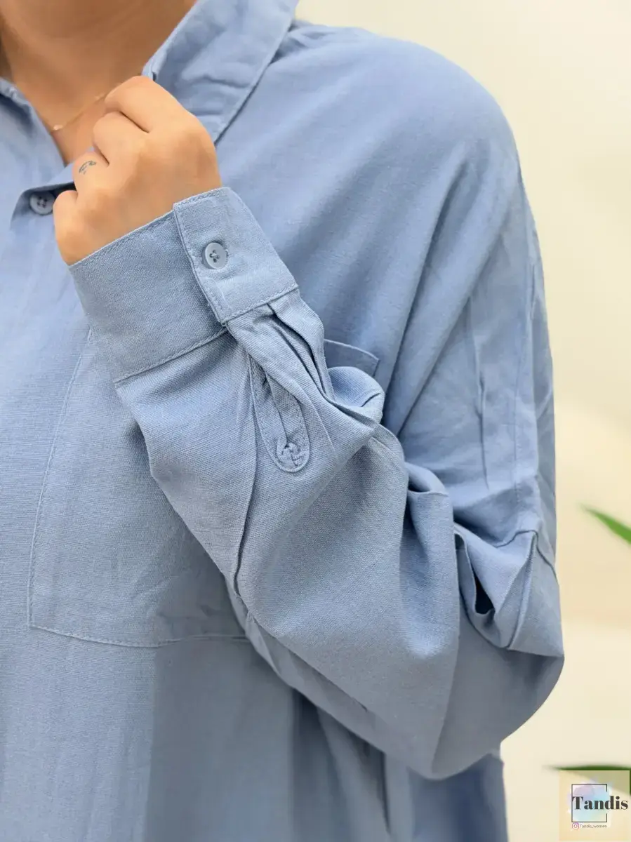 شومیز لینن آبی (women)