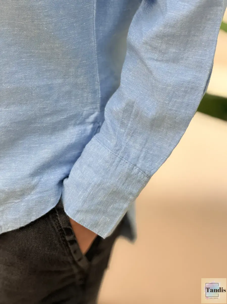 شومیز لینن آبی zara