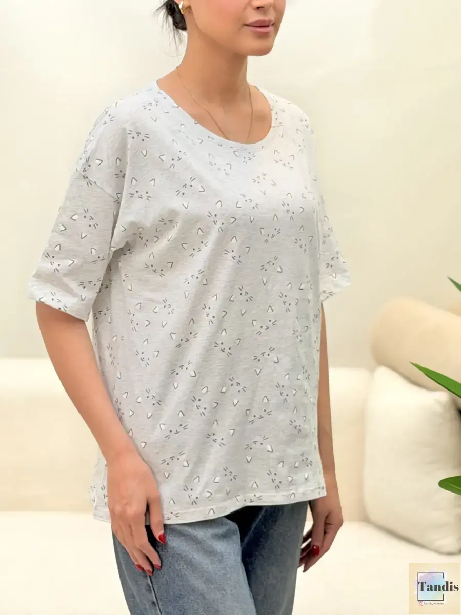 تیشرت tex (طرح گربه-طرح پلنگی)