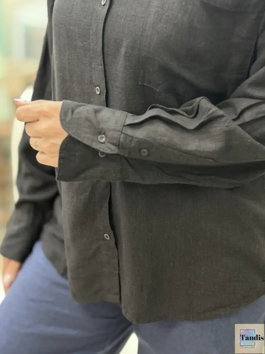 شومیز لینن مشکی برشکا