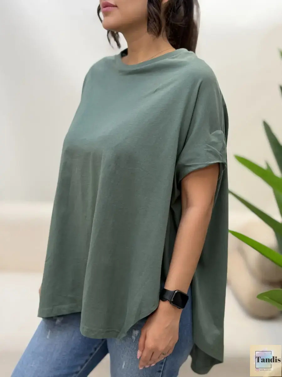 تیشرت لانگ پایین چاکدار
