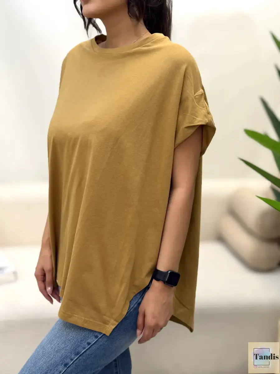 تیشرت لانگ پایین چاکدار