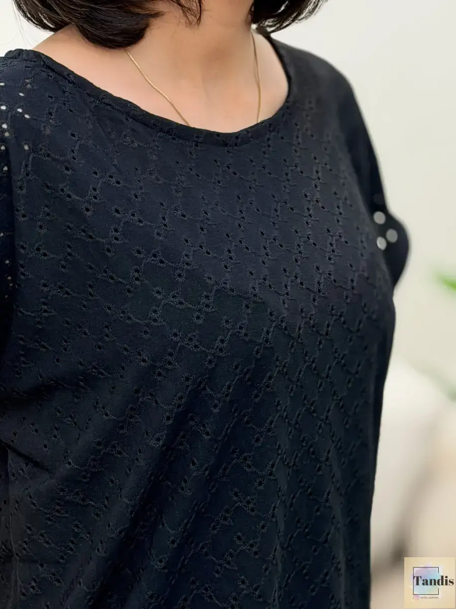 تیشرت سوزن دوزیedc (سرمه ای/مشکی)