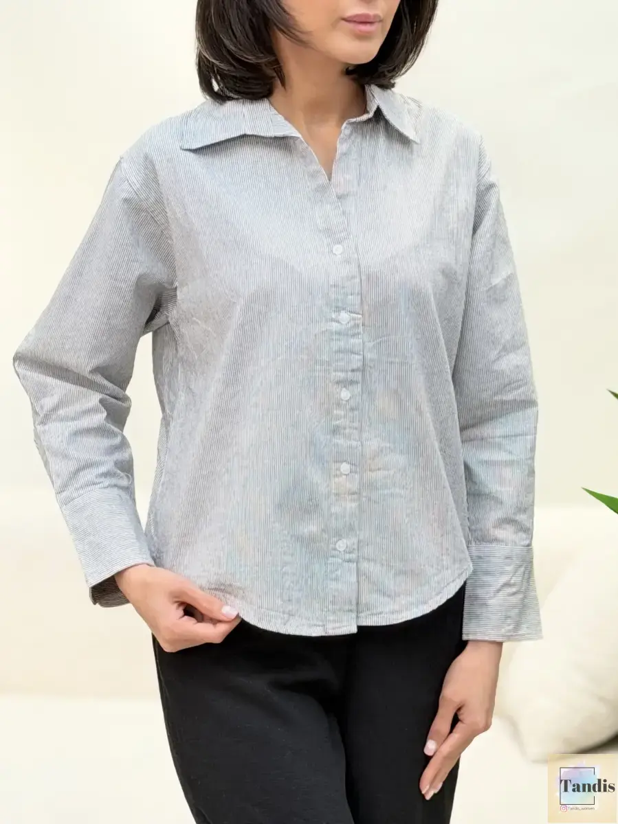 شومیز لینن راه راه ریز m.s