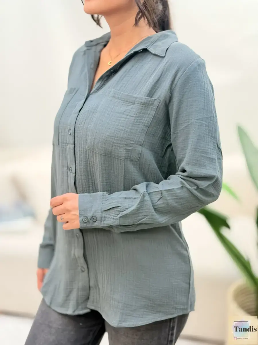 شومیز لینن پفکی (رنگبندی)