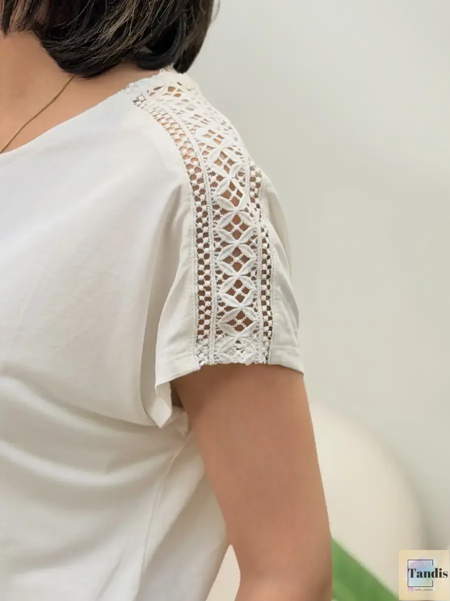 تیشرت سرشانه گیپور only