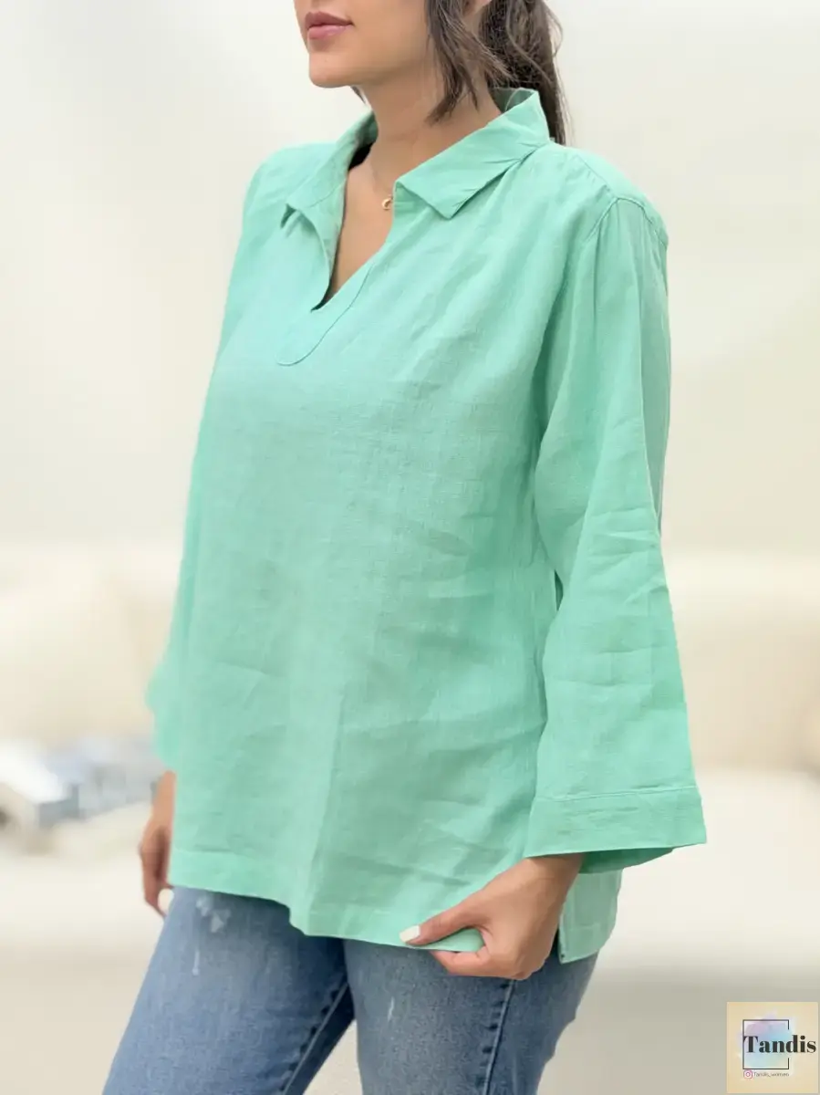 شومیز لینن یقه هفت olsen (رنگبندی)