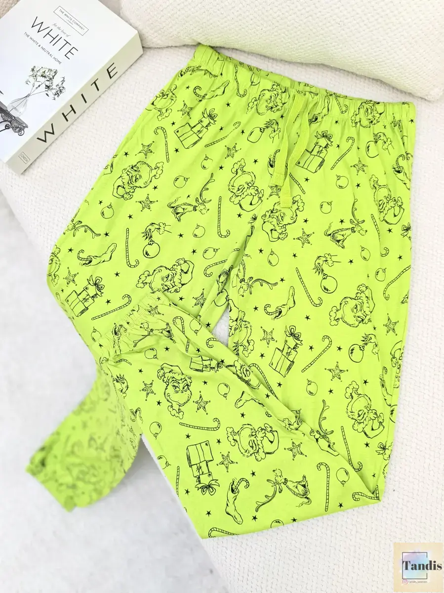 شلوارراحتی(سبزطرح دار)