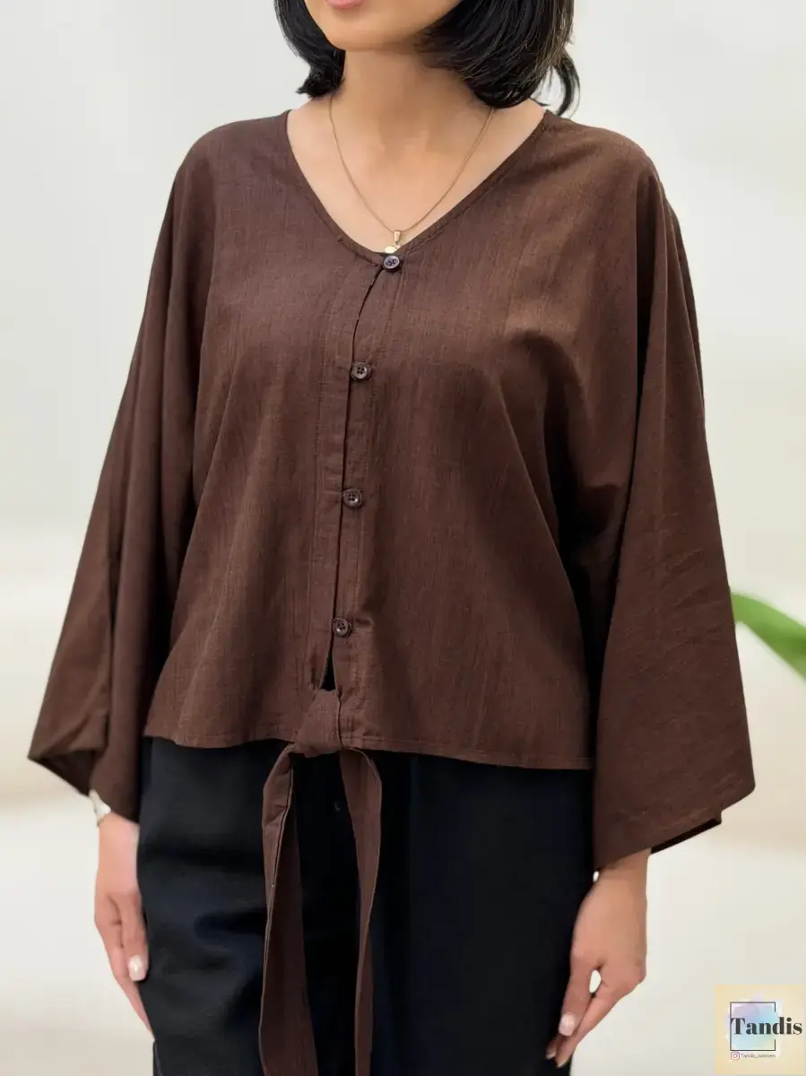 شومیز لینن گره ای تاهاری(رنگبندی)