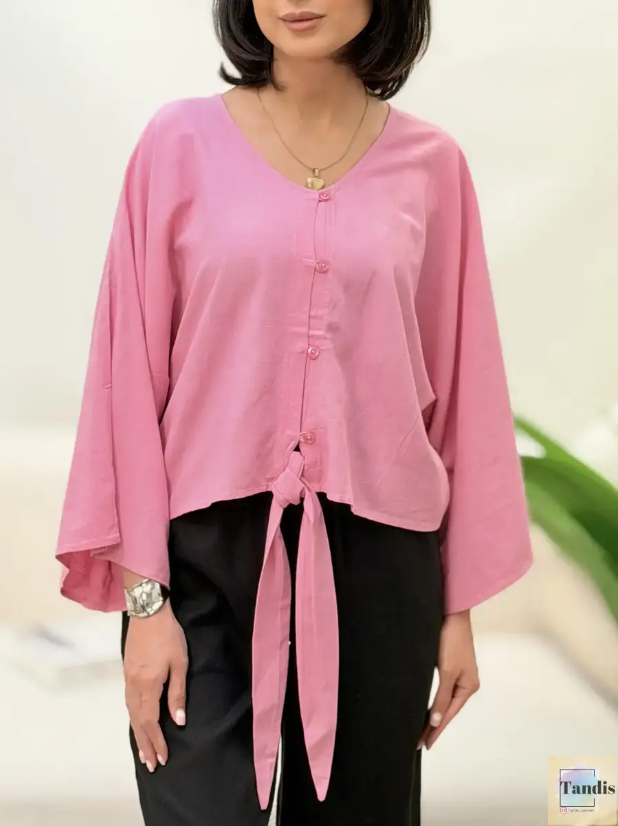 شومیز لینن گره ای تاهاری(رنگبندی)