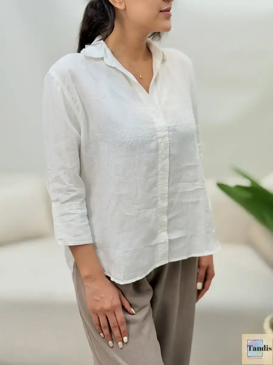 شومیز لینن wordtrobe(کرم-سفید-مشکی)